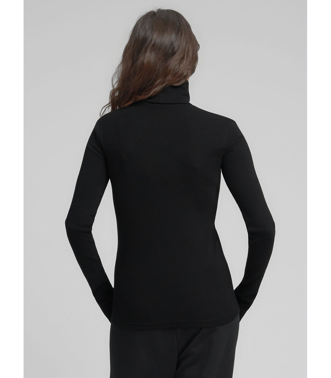 スリムフィット・ハイネックロングTシャツ 詳細画像 ブラック 3